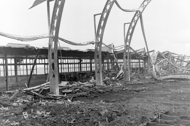 The wrecked girders were twisted and mangled. It was a major clear-up effort to rid the area of debris. Work started on building the so-called new Super Pier in 1953 and it included reinforced concrete beams, as well as galvanised steel lattice girders