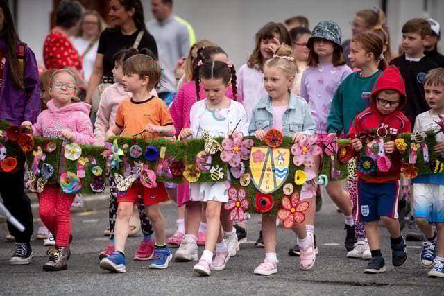 Youngsters delighted in being part of the Freckleton Club Day procession.