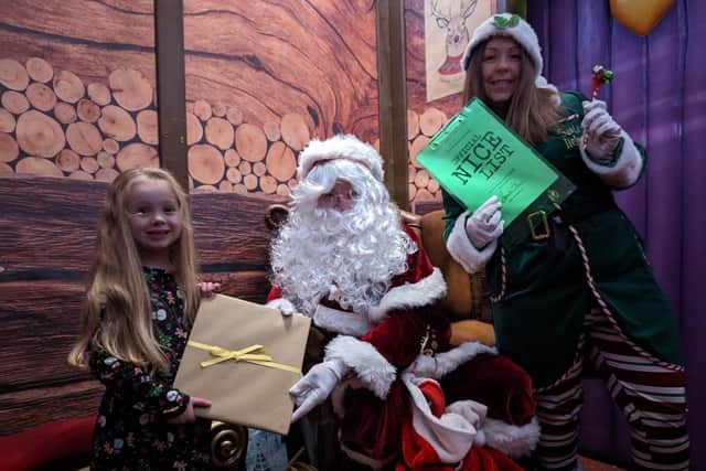 Aria (5) meets Santa Claus at Blackpool Zoo