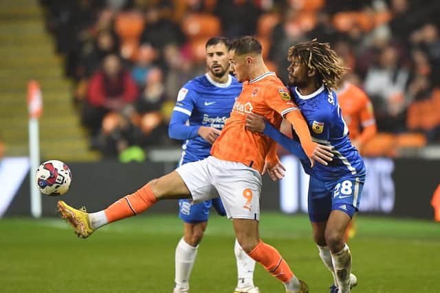 Jerry Yates had a quiet day at the office on Blackpool's return to action