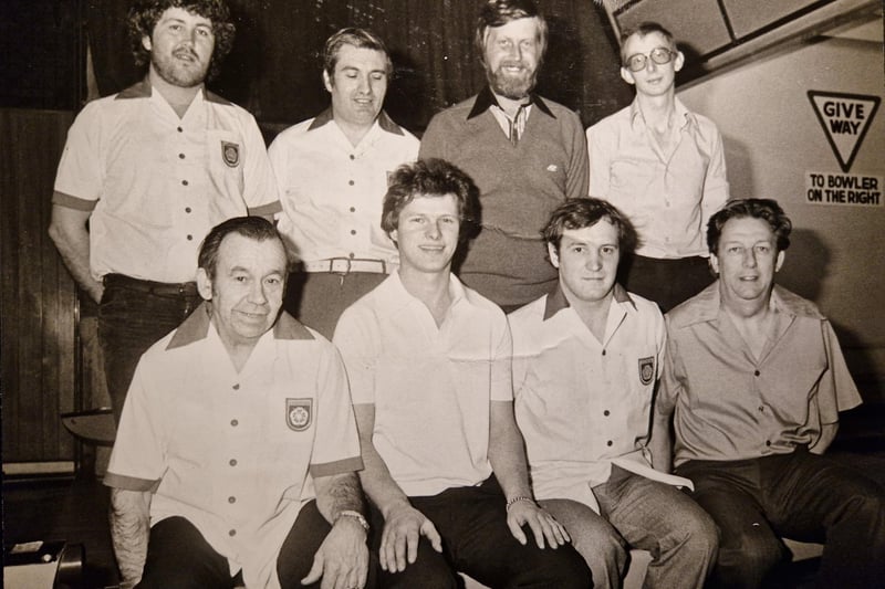 The Cleveleys Ten Pin Bowling team. Pictures front, from left to right: Albert Pursgrove, Nigel Holt, Ken Saunders, Horace Brighton. Back: Dave Stirzaker, Arthur Hill, Bob Pringle and Steve Garratt