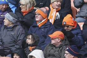 Seasiders supporters at Bloomfield Road on Easter Monday.