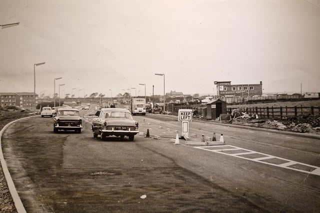 The new dual carriageway on Preston New Road, 1965