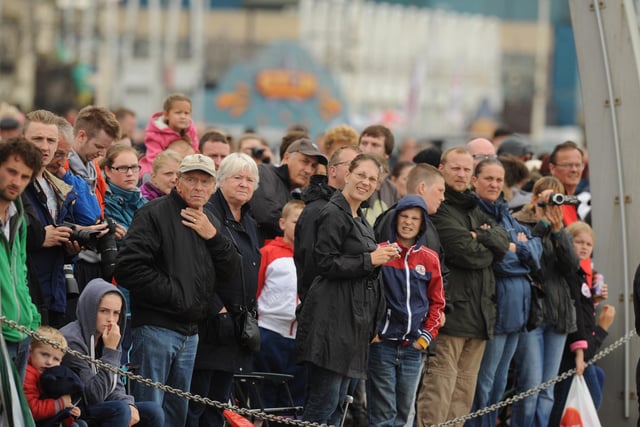 Crowds at Blackpool air show at the Tower Festival Headland in 2014