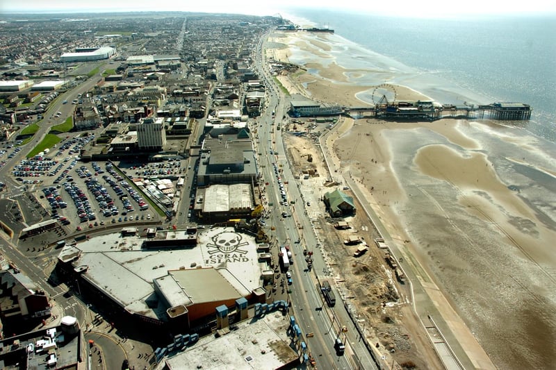 An incredible view looking south taking in much of Blackpool's Golden Mile, the arcades, Lifeboat Station and two of our iconic piers