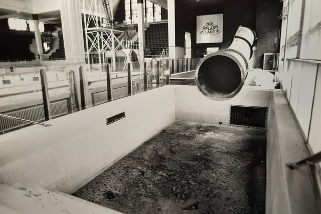 The Black Hole - the water had been replaced by debris in this photo in the months between the closure of the pool and when demolition began