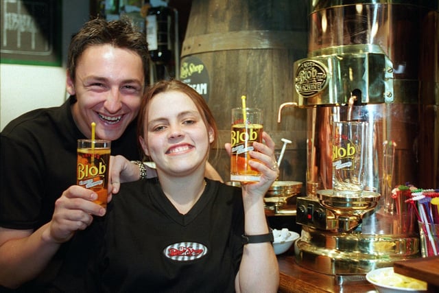 The Blob Shop was Blackpool's original Irish pub back in the day. Staff members Elaine Speirs, and Nicky Witts in 1997
