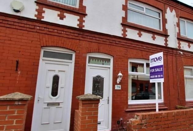This two bedroom terrace in Newcastle Avenue, Blackpool is priced at £100,000