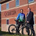 Blackpool cyclist Lizzie Hermolle and Questa managing director Anthony Hoskisson.