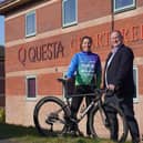 Blackpool cyclist Lizzie Hermolle and Questa managing director Anthony Hoskisson.