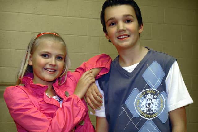 Lucy Fallon, who grew up in Cleveleys, is pictured here with Joe Watson in 2007 when she performed with Barbara Jackson Theatre School in Fleetwood. The school had won through to the final 50 for The Sound of Music in the West End. Lucy is most famous for her role as Bethany Platt in Coronation Street for which she has won a string of awards