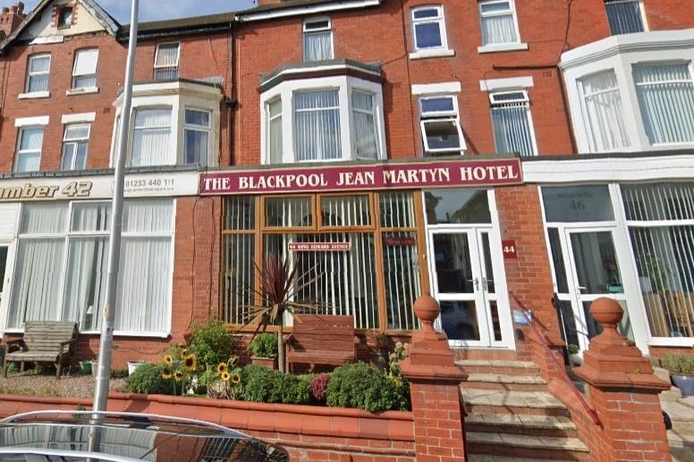The Blackpool Jean Martyn Hotel on King Edward Avenue has a rating of 5 out of 5 from 37 Google reviews