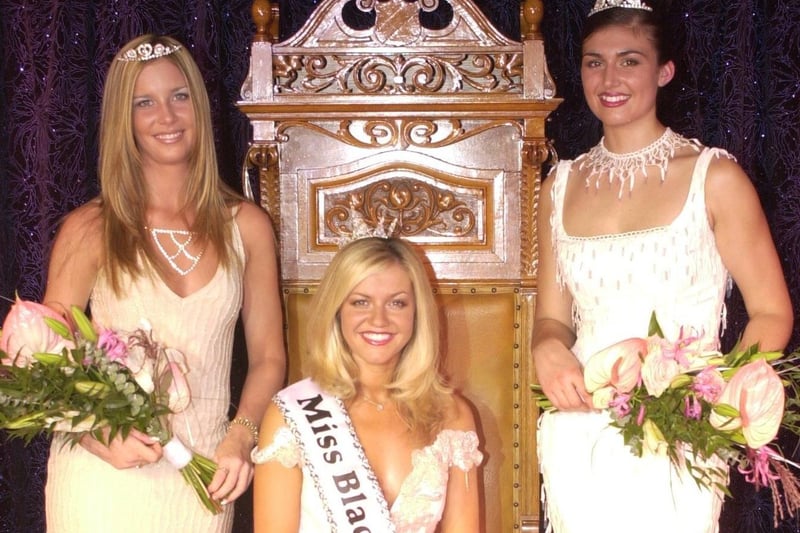 Winner of Miss Blackpool 2001 Joanne Birchall (centre) with 3rd Place Heidi Cliff  (left) and 2nd place Jane Louise Slater right