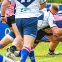 Corey Bowker drives over to score Lancashire's second try against Yorkshire Photo: Andy Sowden