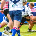 Corey Bowker drives over to score Lancashire's second try against Yorkshire Photo: Andy Sowden
