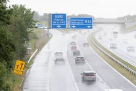 Vehicles joining the Preston Western Distributor link road from the new junction 2 on the M55.