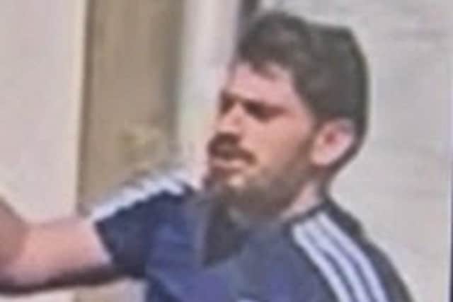 Do you recognise this man? Officers want to speak to him after a person was attacked with a tyre iron during an assault in Blackpool (Credit: Lancashire Police)
