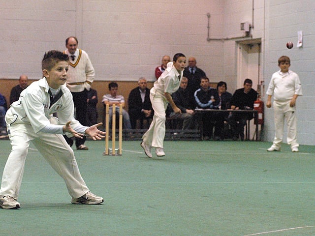 Indoor Cricket at Mansfield Hosiery Mills sports hall, Under 11's final.
