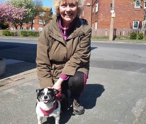 Jill Maxwell-Carr, pictured with her do Bo, is staging a sponsored walk for the charity Homeless Hounds