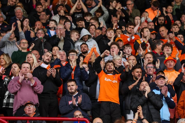 Blackpool fans at Oakwell for the Seasiders' game against Barnsley.