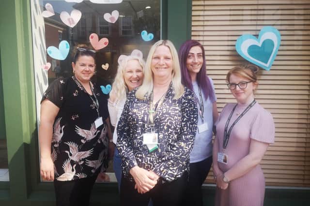 Pictured (from left to right), Katie Denye (Training and Development Coordinator), Tracey Redwood (Care Coordinator – Client Experience), Rebecca Ashmore (Care Manager), Samantha Sutton (HCA – Company Counsellor and Champion), Abbey Cowburn (Administrator and Events Coordinator)