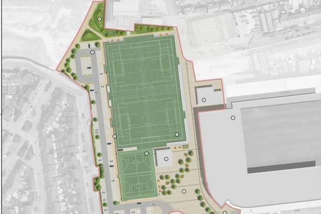 The planned layout of the sports village