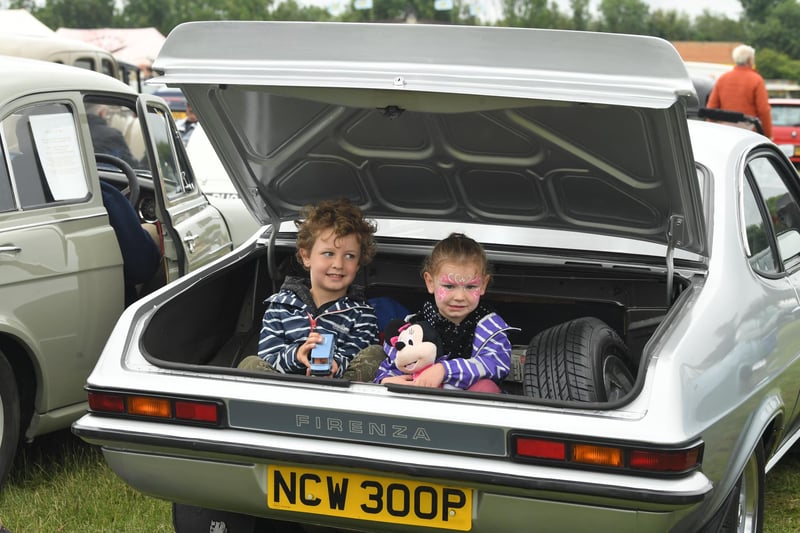 A handy little spot for these youngsters enjoying the Fylde Vintage and Farm Show.