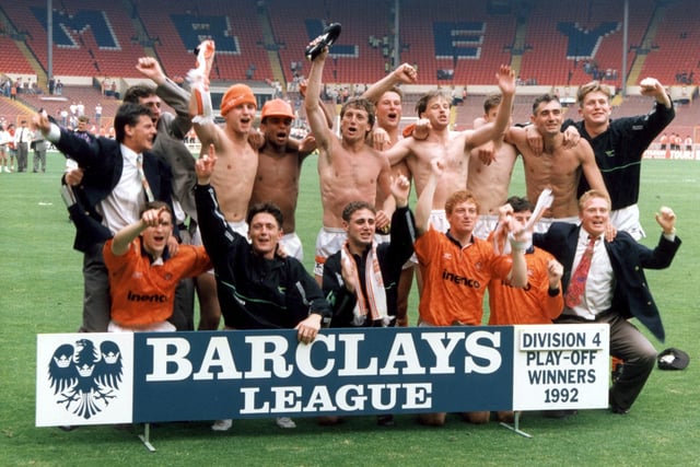 Blackpool v Scunthope in the 1992 Fourth Division Play-off Final