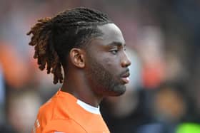 Kylian Kouassi is unavailable this weekend for Blackpool. (Photographer Dave Howarth / CameraSport)