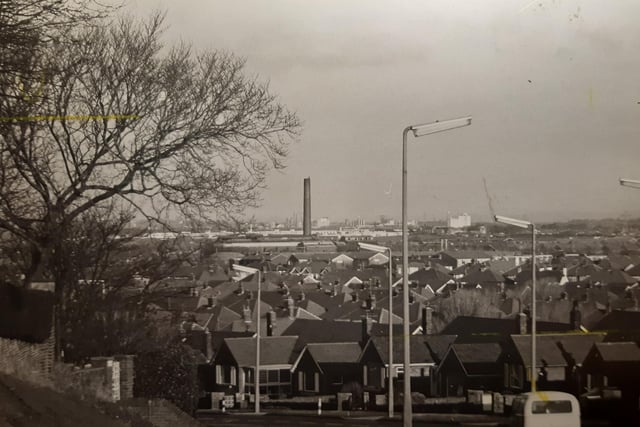 We all recognise this view coming down the hill on Devonshire Road in 1980. The chimney is long gone - what was it for?
