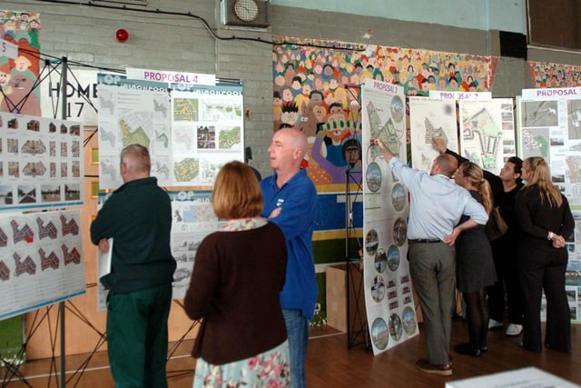 Local people inspect plans for the redevelopment of Blackpool's Queens Park