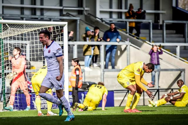 Sam Osborne scored Fylde's winner against Hereford in April Picture: STEVE MCLELLAN