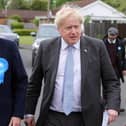 Boris Johnson on the local election campaign trail with Katherine Fletcher MP back in April. Picture: Andrew Parsons CCHQ/Parsons Media