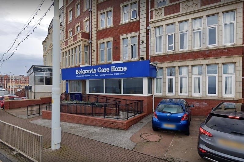 Belgravia Care Home on North Promenade, Blackpool, was rated as 'requires improvement' by the CQC in June 2022