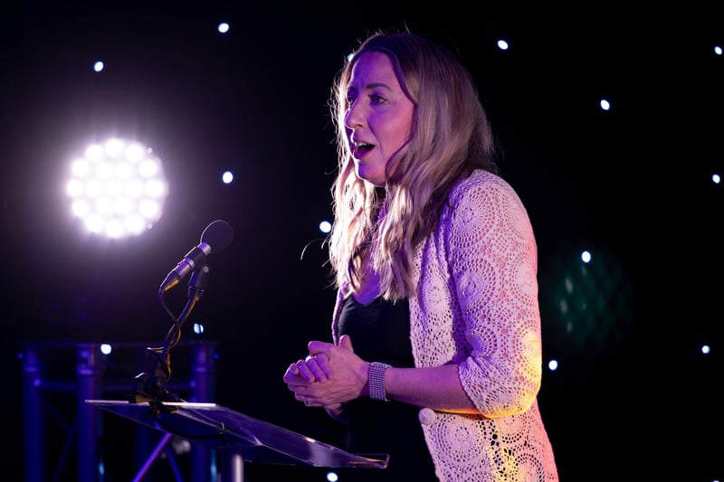Lancashire Post Editor Nicola Adam speaking at the awards ceremony.