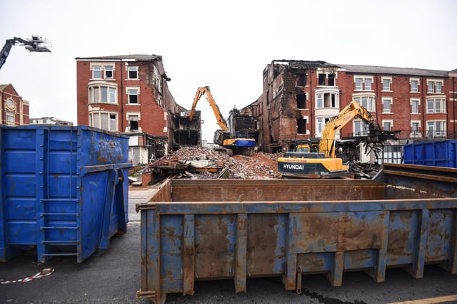 The site of the former New Hacketts Hotel is being cleared by demolition specialists.