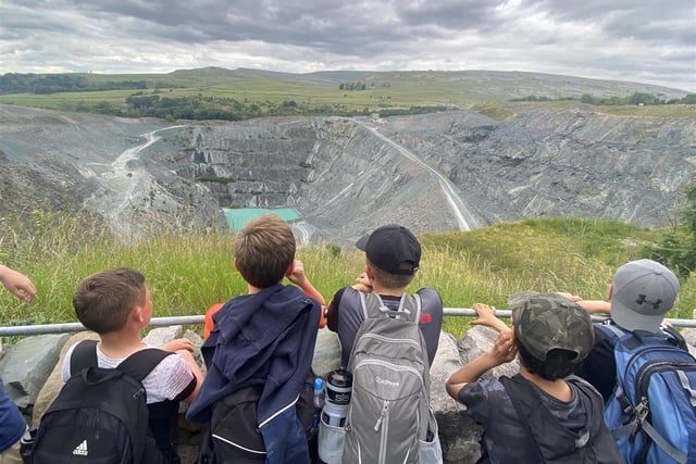 AKS pupils take in the view of Ingleton Quarry