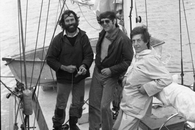 Trevor Wiper stood defiantly at the helm of his stricken yacht and refused to admit defeat. That is because he took seven years to build the ketch, called Water Baby, after quitting his car parks business. He is pictured above with his crew - brother Jim, and friend Mike Platt - at Fleetwood docks