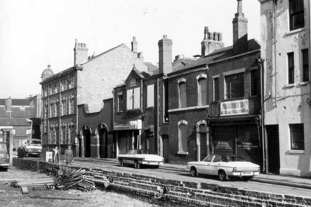 This was Water Street in the old Hounds Hill district. The large building on the left was the Fylde Water Board office
