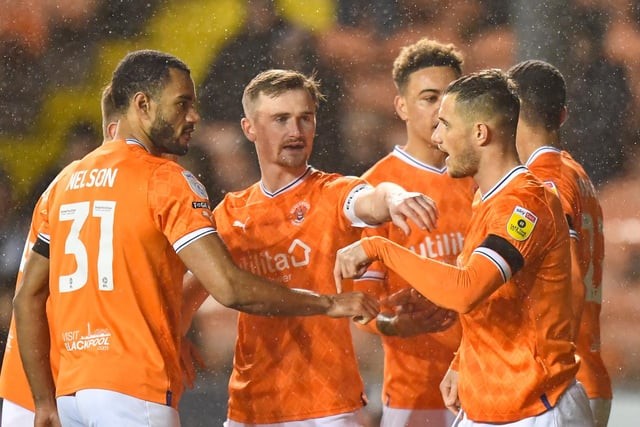 Blackpool's Jerry Yates celebrates scoring the opening goal with teammates

The EFL Sky Bet Championship - Tuesday 14th March 2023 - Blackpool v Queens Park Rangers - Bloomfield Road - Blackpool