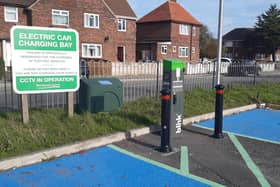 A recently installed electric vehicle charging point at Grange Park