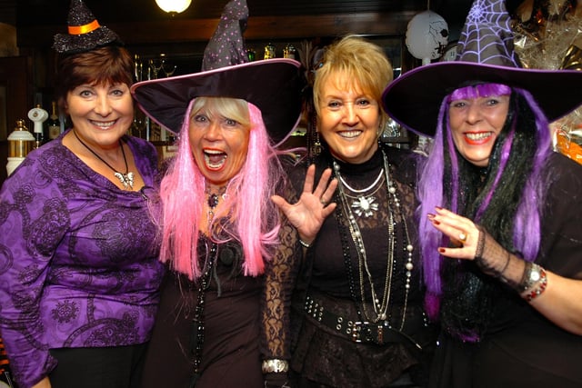 Blackpool and Fylde Ladies Tea Club Halloween charity Luncheon at the Hole in One, Lytham. Pictured (left to right): Sue Chatterton, Pauline Servant, Janet Brakewell, and Fiona Brabin