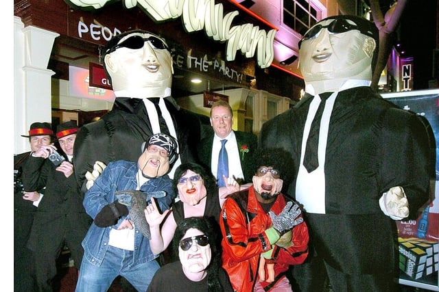 Re-opening of Brannigans. Rod Pearson (general manager) and 'guests'.
