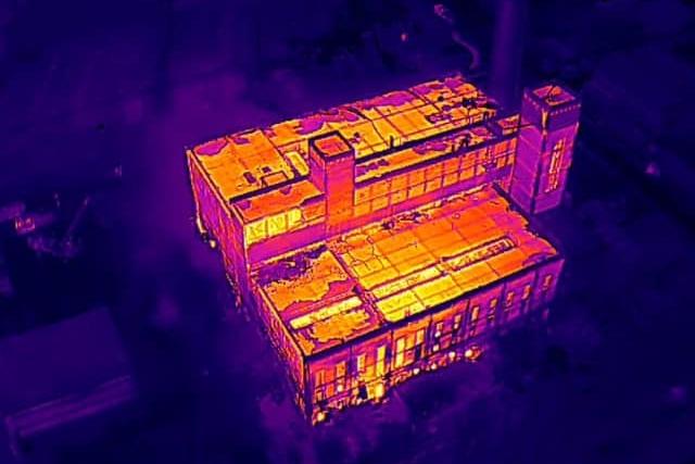 Thermal imaging of the fire on the Lune Industrial Estate at the weekend.