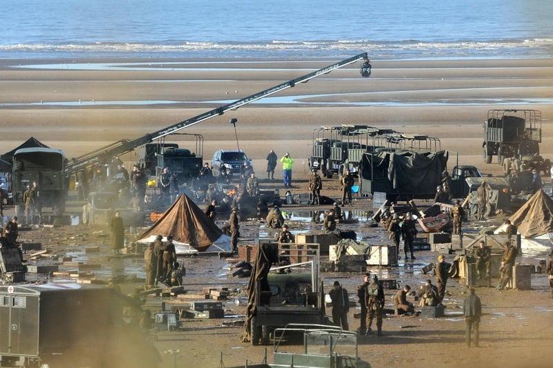 Filming of the British drama World on Fire, starring Helen Hunt and Sean Bean, at St Annes beach. This was a WWII drama which centred on the lives of people affected by the war. Rating 7.3
