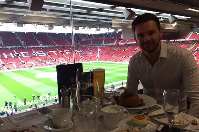 Ashley Dribben, pictured at Old Trafford on a corporate event, has since resigned as a director of the Ashley Foundation
