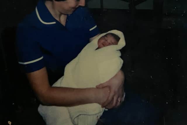 Midwife Eileen Shaw during the early days of her career