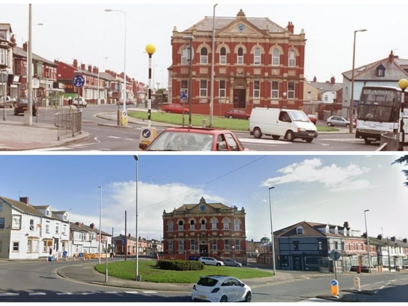 The old Revoe Library building still takes centre stage in this shot