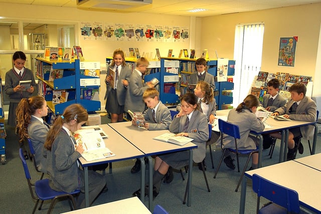 Pupils in the library at King Edward VII and Queen Mary Junior School, Lytham