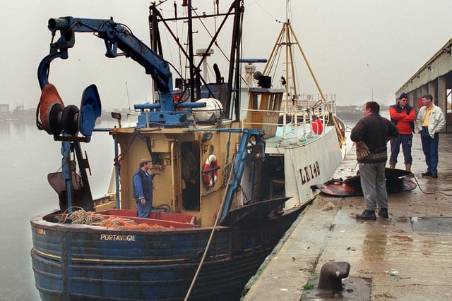 Trawler 'Korona' at Fleetwood Docks in 1999